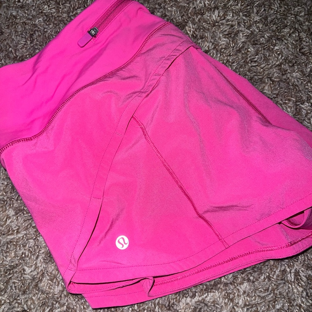 sonic pink speed-up lululemon shorts